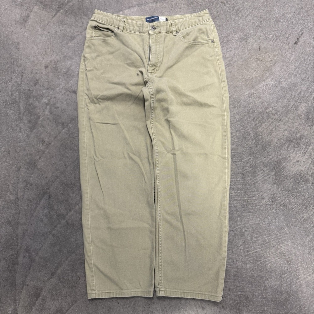 Liz Claiborne Women's Khaki Green Straight Leg Denim Jeans Girlie Fall 12R